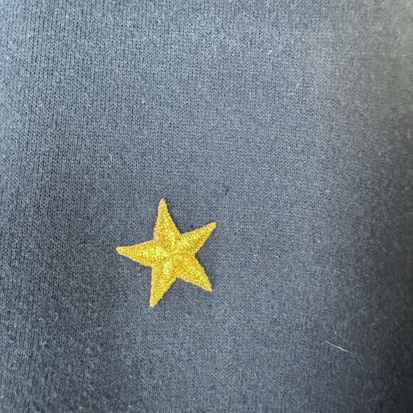 Vintage 90s Jerzees Embroidered Nautical Anchor Sweatshirt Cardigan Navy Blue OS - Picture 4 of 16